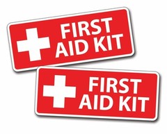 Red Cross First Aid Kit Sticker Self Adhesive Sticky Decal 911 Emergency Safety