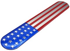 ALUMINUM American Flag Decal Sticker Car, Motorcycle, Patriotic 6″ x 1″
