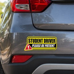 Student Driver Please Be Patient 2 Pack Car Bumper Stickers Vinyl Decals 10×4.5