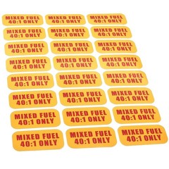 Mixed Fuel 40:1 Sticker Weather Proof Extreme Stick Commercial Grade Labels 24X