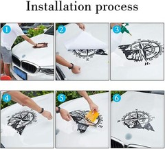 24″x20″ Mountain Compass Graphics Sticker for SUV Car Hood Body Side Doors Black