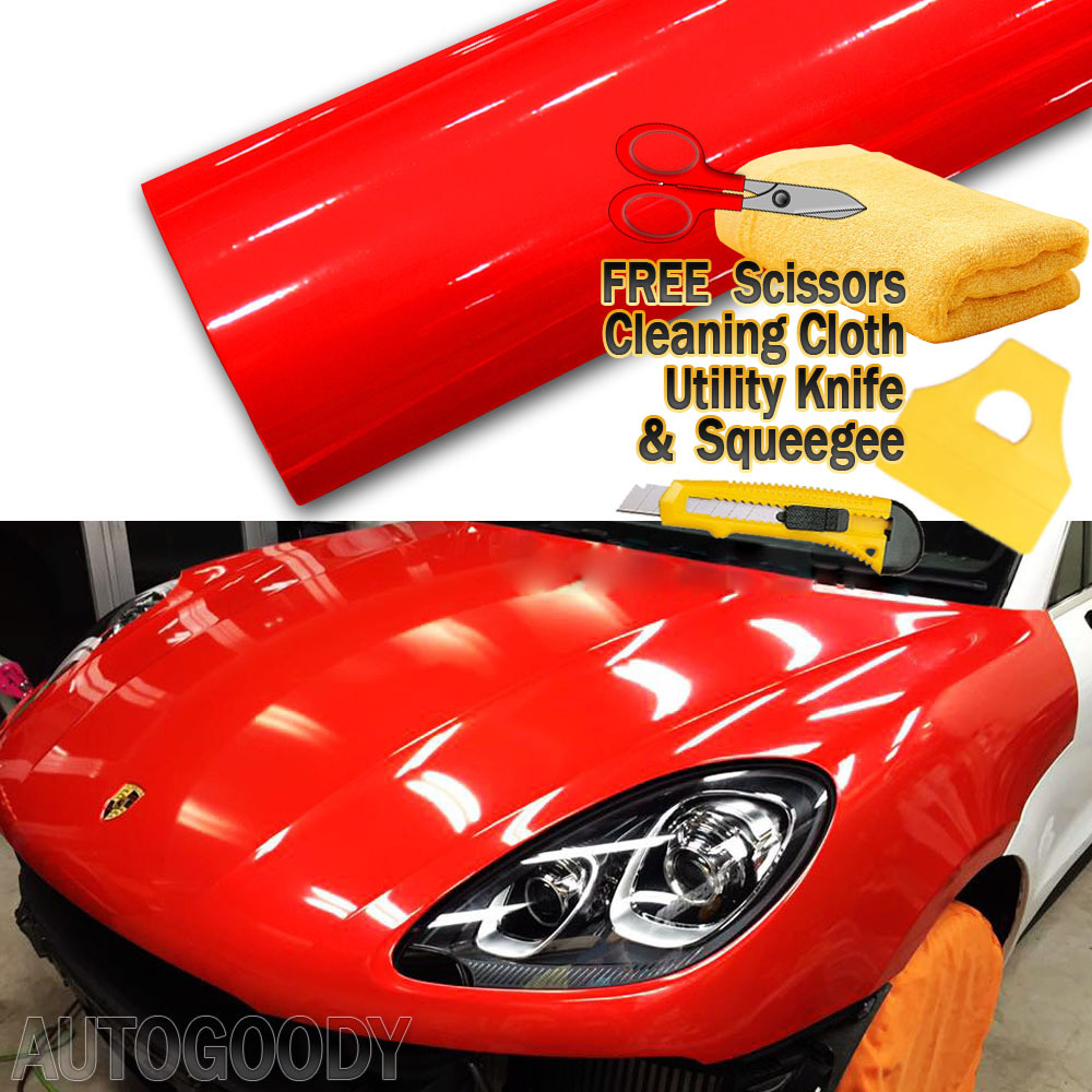 24″ x 60″ Super Gloss Red Vinyl Film Wrap Sticker Air Bubble Free 2ft x 5ft
