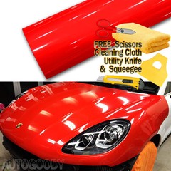24″ x 60″ Super Gloss Red Vinyl Film Wrap Sticker Air Bubble Free 2ft x 5ft