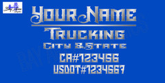 TRAILER TRUCK DOOR DECALS CUSTOM TEXT Gothic Style /ONE COLOR OUTDOOR VINYL X2