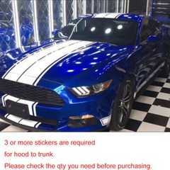 78.8” White Rally Racing Style Stripe Decal Sticker For Ford Mustang Etc