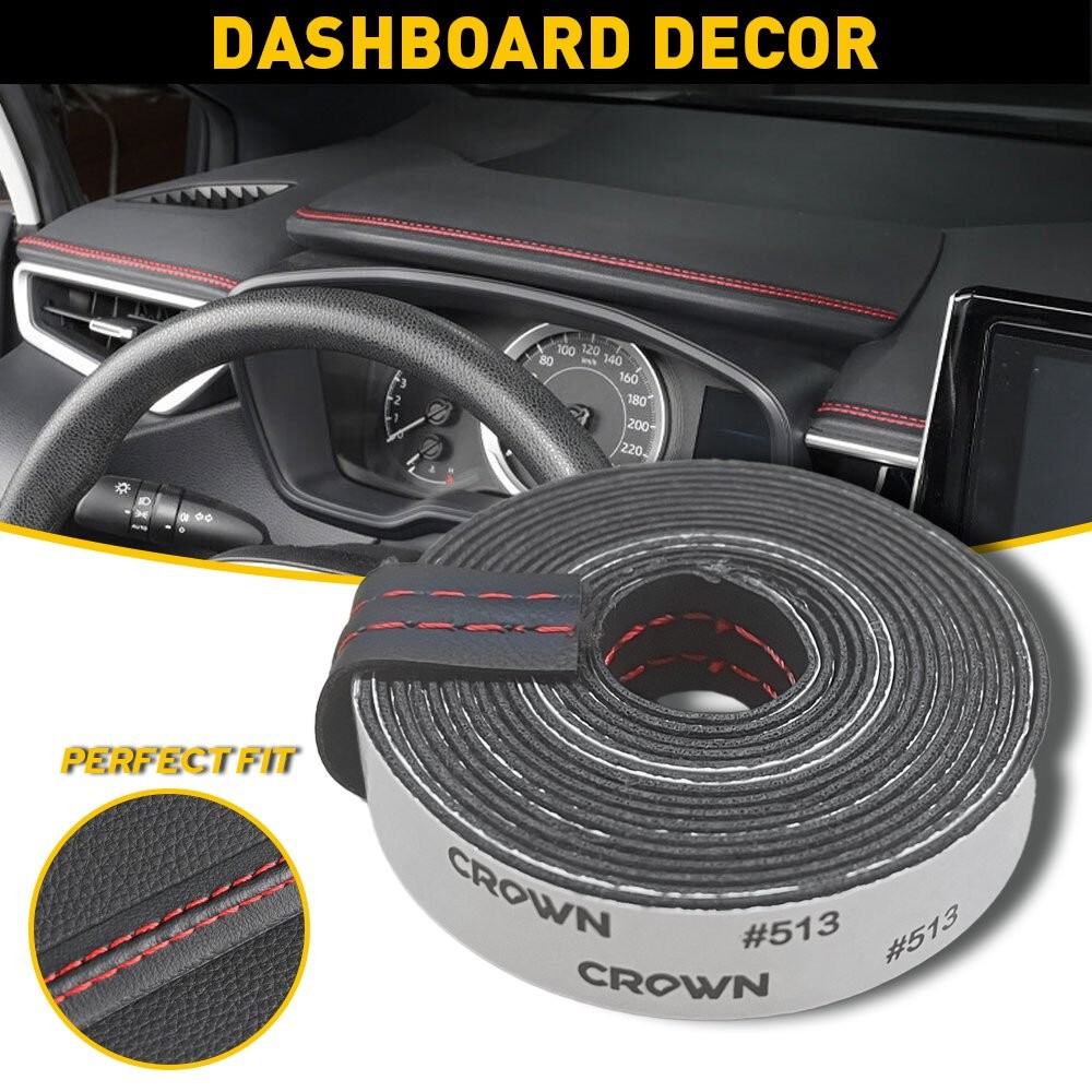 1/2set 2M PU Car Leather Dashboard Line Decor Strip Sticker Moulding Trim Access