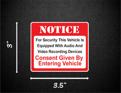 Notice For Security This Vehicle Is Equipped Audio 1 Pair of Stickers P925