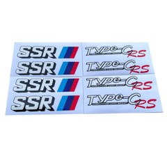 8Pcs SSR Reflect Wheel Sticker Type-C RS For Universal Fit JDM Style