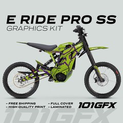 E Ride Pro SS Graphics Kit FOX Race Line Green Purple Decals Stickers ERide