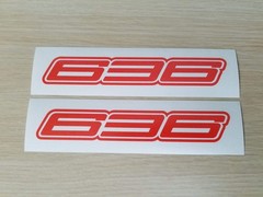 (2X) 636 Outlined Decal Vinyl Stickers for Ninja Motorcycles ZX6-R
