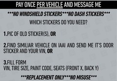 GMC CHEVY GM CADILLAC DOOR VIN STICKERS – CATALOG tag hood tire trailer info