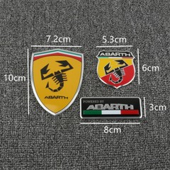 3D Metal Scorpio ABARTH Emblem Sticker Car Body Rear Trunk Badge for Fiat