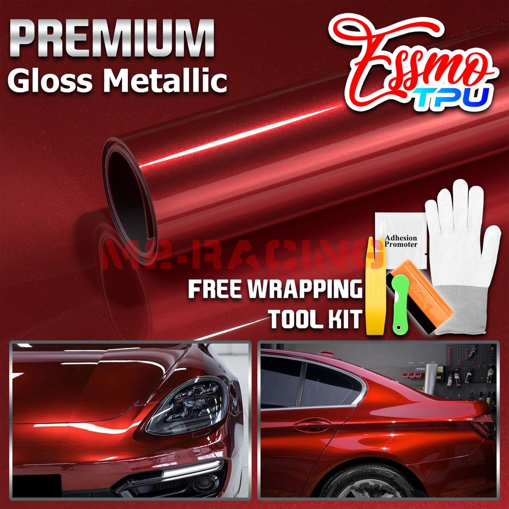 Gloss Metallic Gem Red PPF TPU Paint Protection Film Dry Wet Apply Vinyl Wrap