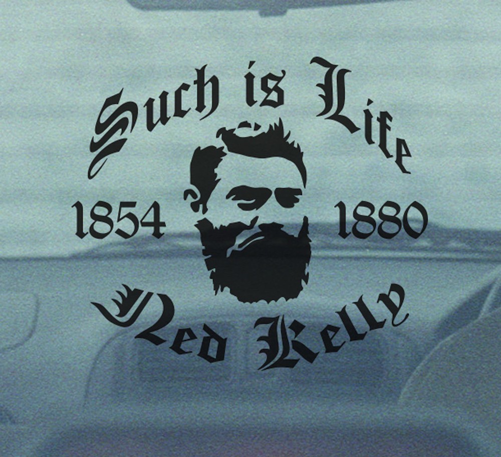 2 x 420×370 Black Option 1 Aussie Outlaw Such is Life Ned Kelly Decal Sticker
