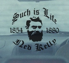 2 x 420×370 Black Option 1 Aussie Outlaw Such is Life Ned Kelly Decal Sticker