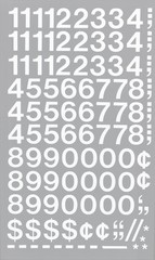 Chartpak Self-Adhesive Vinyl Numbers, 3/4 Inch 72 Count (Pack of 1), White
