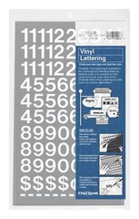 Chartpak Self-Adhesive Vinyl Numbers, 3/4 Inch 72 Count (Pack of 1), White