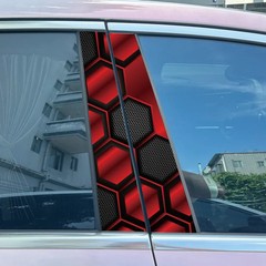 2X Graffiti Daisy Flowers Auto B Pillar Waterproof Cover Car Doors Pillar Decals