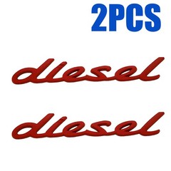 2Pcs 3D Diesel Metal Chrome Emblem Logo Badge Adhensive Emblem