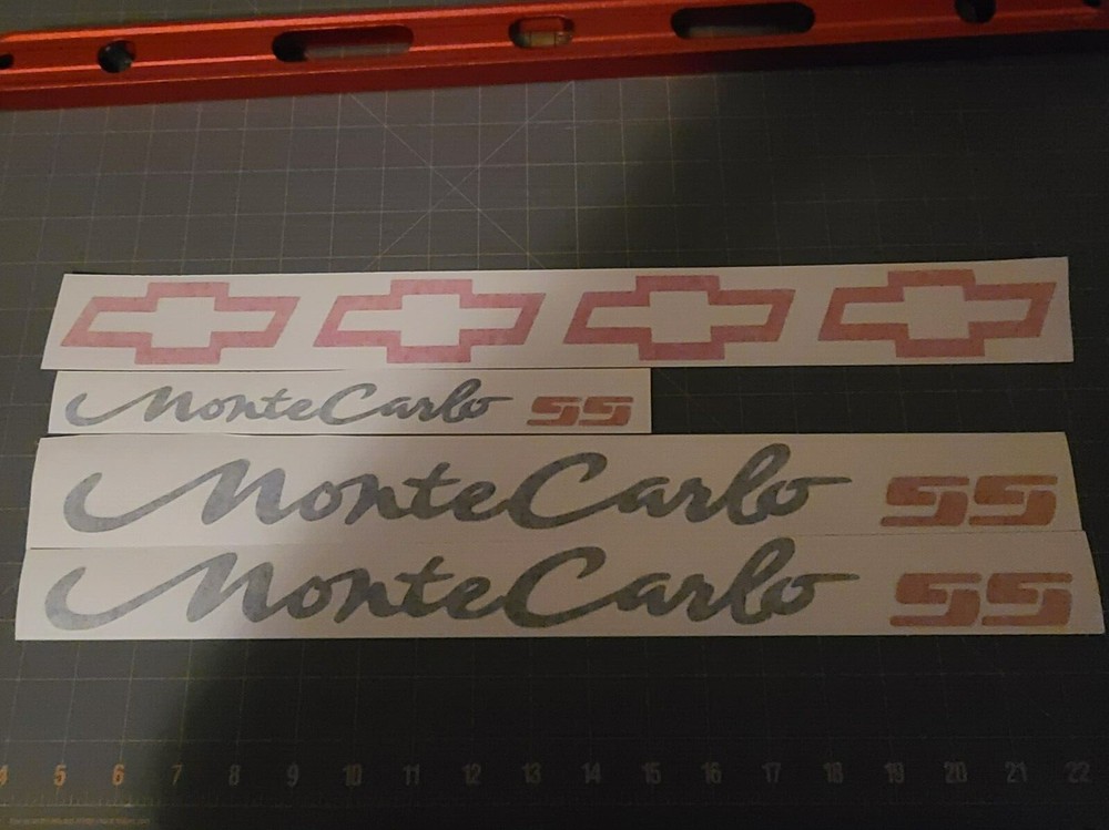00-05 monte carlo ss quarter decals trunk decal bow tie stickers replaces emblem