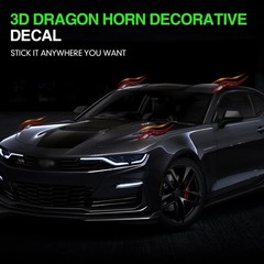 3D Dragon Horn Car Roof Decal – Creative Devil Horns for Sedan, SUV, Pickup – No
