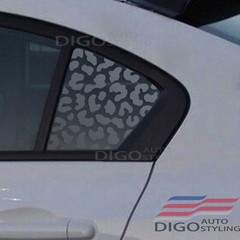 Fits 2012-2015 Honda Civic Rear window Leopard Cheetah Print Decals sticker blk