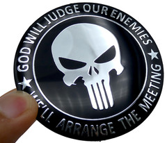 1x 2nd Amendment God Will Judge Decal Sticker Emblem Metal Dome Auto Car Truck
