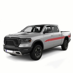 Triple center side stripes graphics stickers decal compatible with Dodge Ram