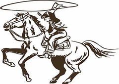 Cowboy Cowgirl Horse Roping Rodeo Western Window Laptop Vinyl Decal Sticker