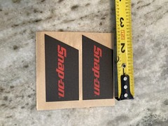 2 Snap on tools. sticker. Black Angled Cut. 2.625” X 1..25” 3m Adhesive