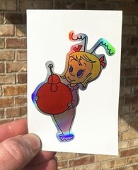 CINDY LOU WHO GRINCH DR SUESS LED Holographic Metallic 3” Vinyl Decal Sticker