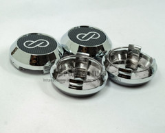 4pcs 64mm Enkei Hubcaps Rim Caps Wheel Center Caps Badges Silver Carbon