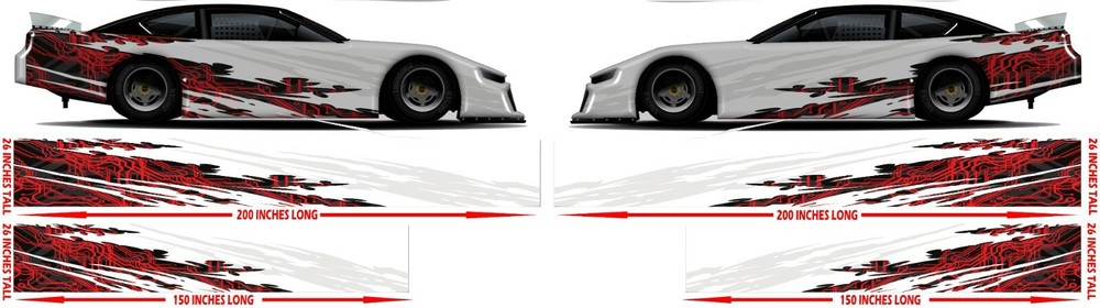 Race car Side wrap Laminated Print Modified super stock Street-38 Veins