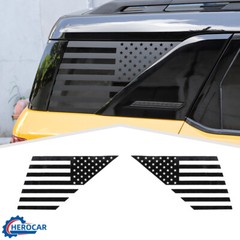 Rear Side Window American Flag Decal Trim Sticker For Bronco Sport 2021+ Black