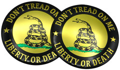 2x Metal Dome Shape Gadsden Snake Decal Sticker Emblem Badge Auto Car Truck 2.2″