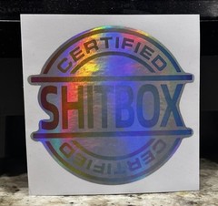 CERTIFIED SHITBOX Multicolor Holographic Rainbow Metallic 3” Vinyl Decal Sticker