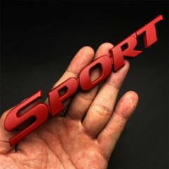Racing Car Trunk Tailgate Emblem Badge Decal Sticker Red Metal Logo Decor 1Pcs