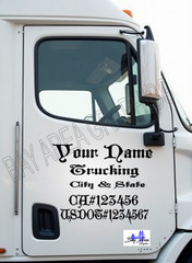 TRUCK DOOR DECALS CUSTOM Gothic Style Font ONE COLOR OUTDOOR VINYL *X2