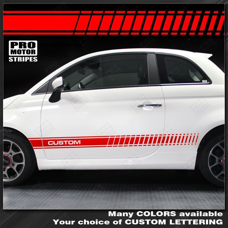 Fiat 500 ABARTH Style Side Strobe Stripes Decals 2012 2013 2014 2015 Pro Motor
