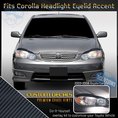 For 2003-2008 Toyota Corolla Headlight Eyelid Set Trim Decals Matte Carbon Fiber