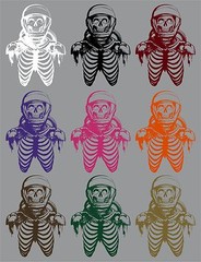 Zombie Astronaut Skeleton Skull Space Car Boat Truck Window Vinyl Decal Sticker