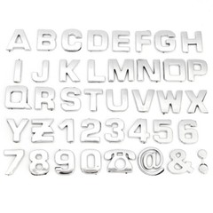 Chrome Silver Letters Alphabet Sticker Emblem Badge Decal DIY For Car Motorcycle