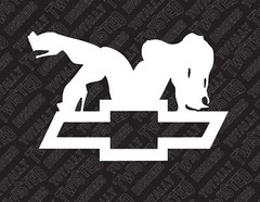 Chevy Thick Mud Flap Girl Funny vinyl decal sticker Car Truck Chevy Bowtie