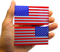 Aluminum American Flag Decal Sticker SUV, Auto, Truck Mirror Set