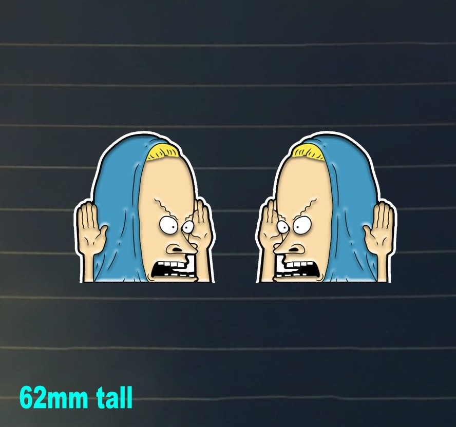 Cornholio Style Small twin PEEKING Peeper Sticker bumper funny peeping beavis