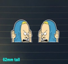 Cornholio Style Small twin PEEKING Peeper Sticker bumper funny peeping beavis