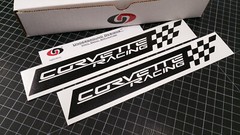 Corvette Racing Checkered Decals (2pk) C5 C6 C7 C8 Stickers Stingray Z06 LSX LTX