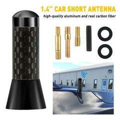 1/2set UNIVERSAL BLACK CARBON BEE STING SHORT STUBBY CAR MAST AERIAL ANTENNA ARI