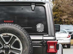 Respect All Fear None Circular American Flag Decal Sticker Vinyl Graphics