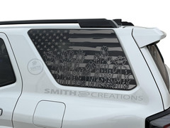 Fits 2025 – 2026 Toyota 4Runner Distressed American Flag Floral Window Decal